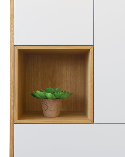 Highboard in Eiche weiß