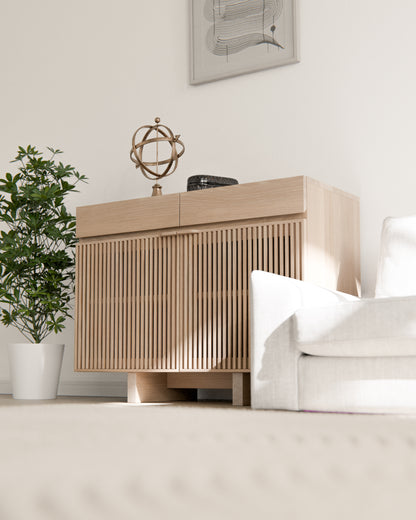 Japandi Sideboard Eiche Gekalkt