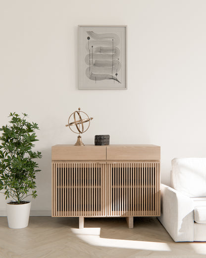 Japandi Sideboard Eiche Gekalkt