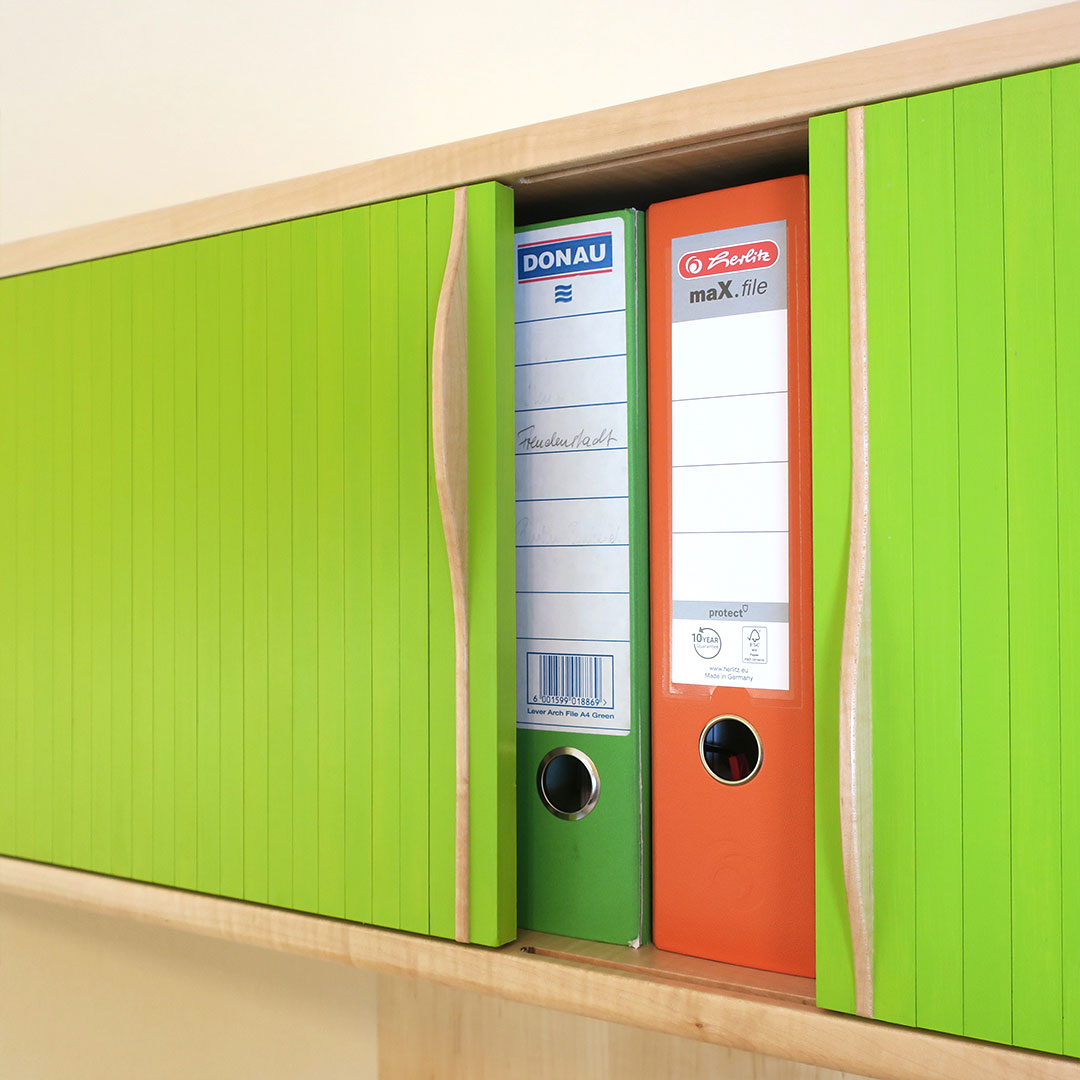 Arbeitszimmer: Schreibtisch & Ordnerschrank in Ahorn
