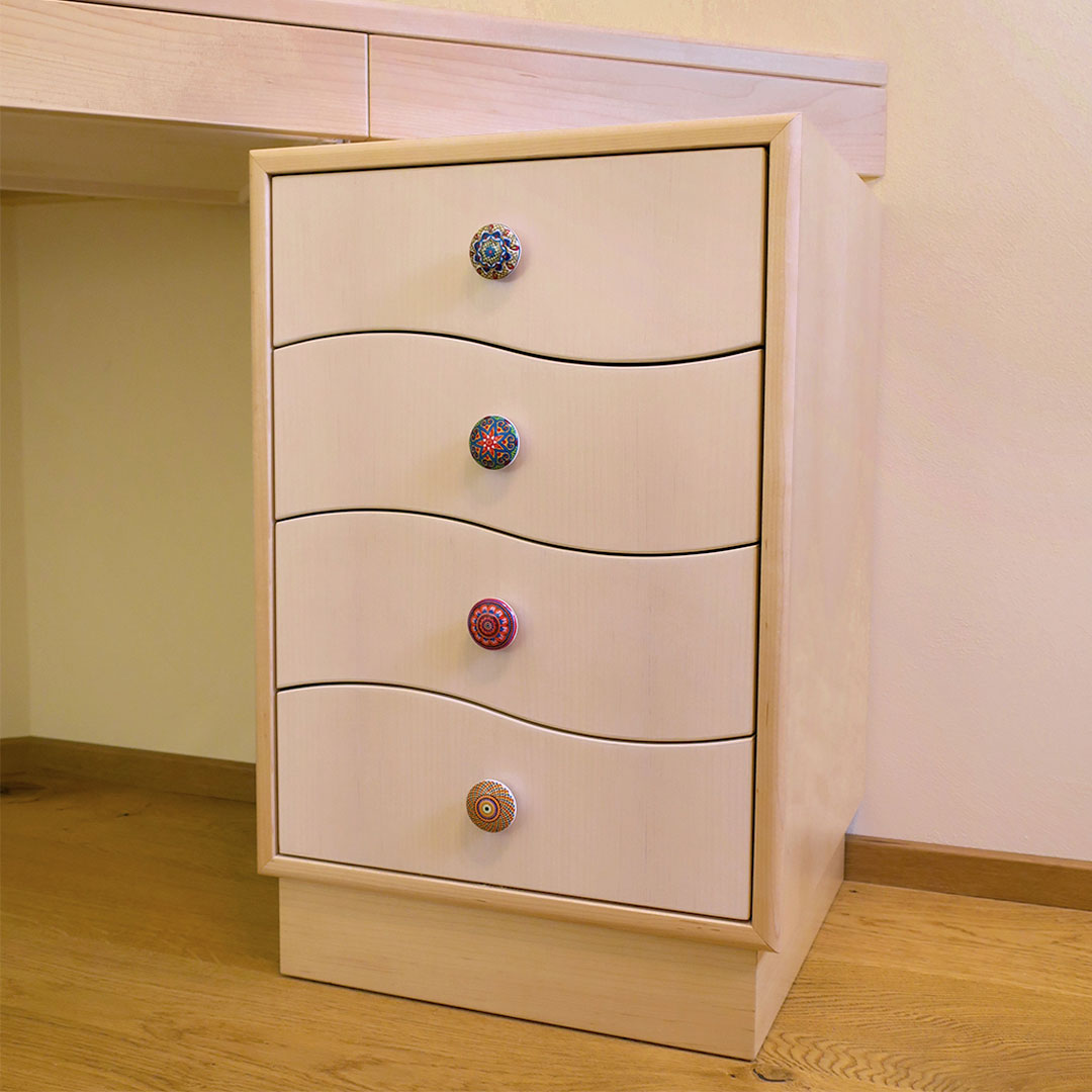 Arbeitszimmer: Schreibtisch & Ordnerschrank in Ahorn