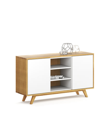 Sideboard S in Eiche weiß offen