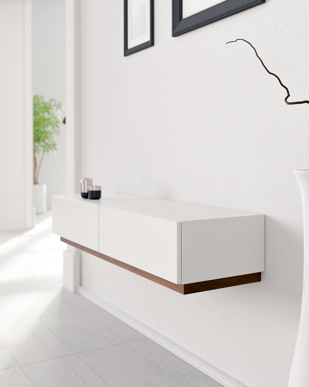 TV Lowboard mit Nussbaum