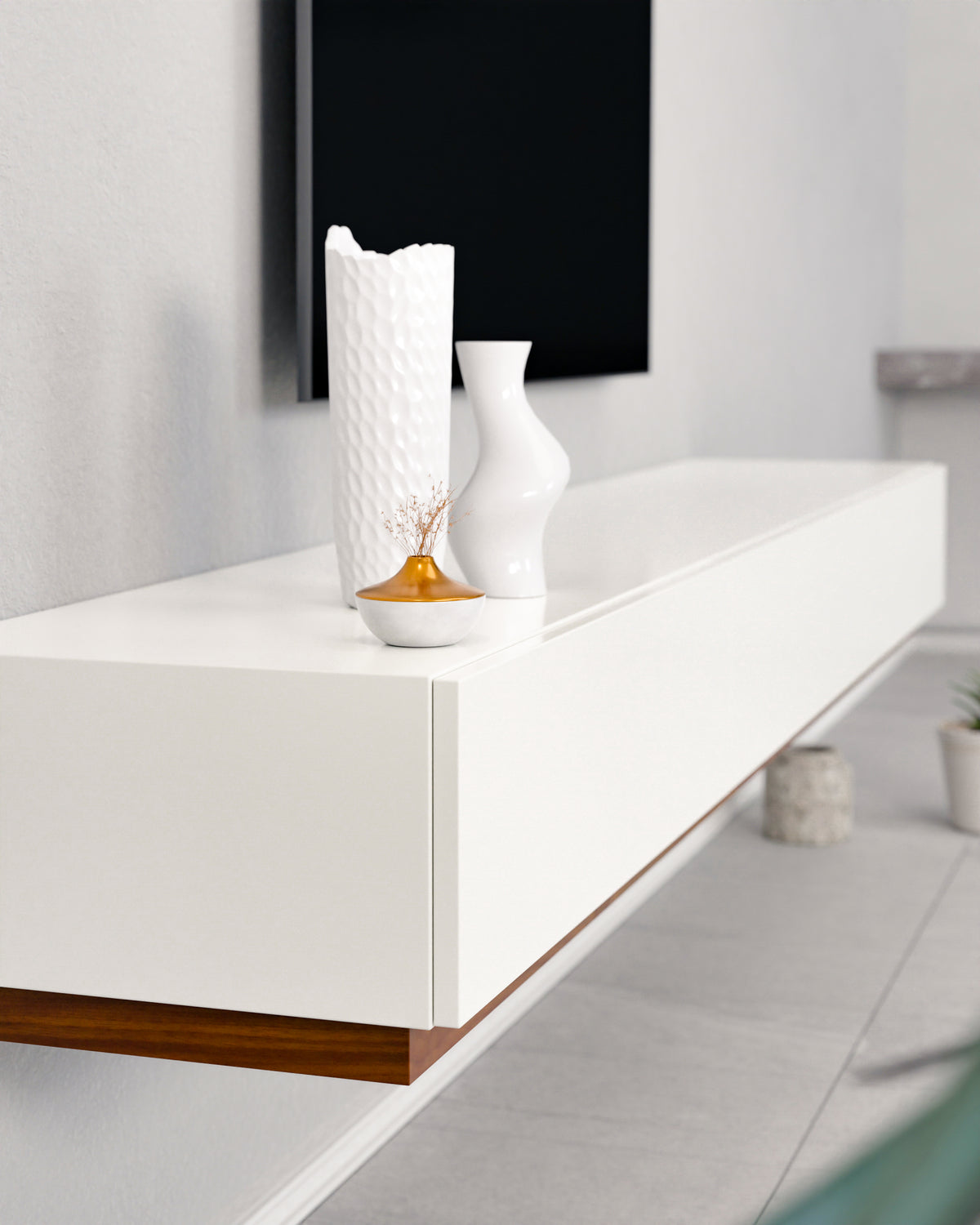 TV Lowboard mit Nussbaum