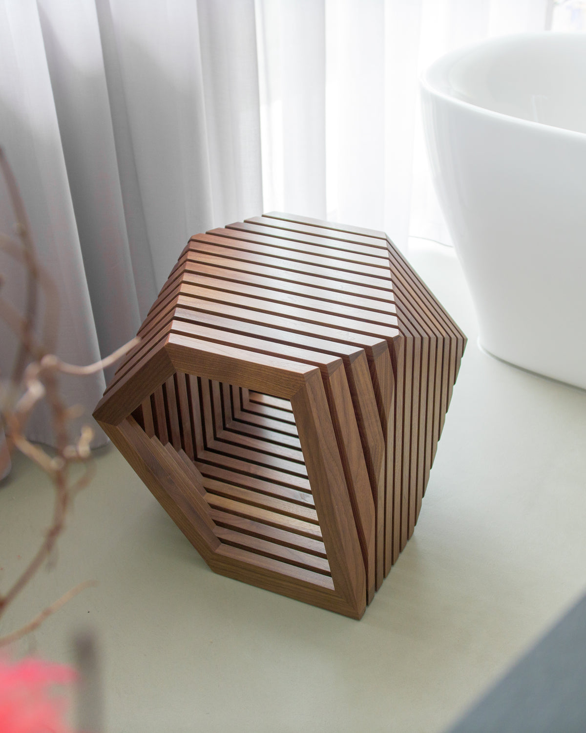 Hocker Beistelltisch Nussbaum